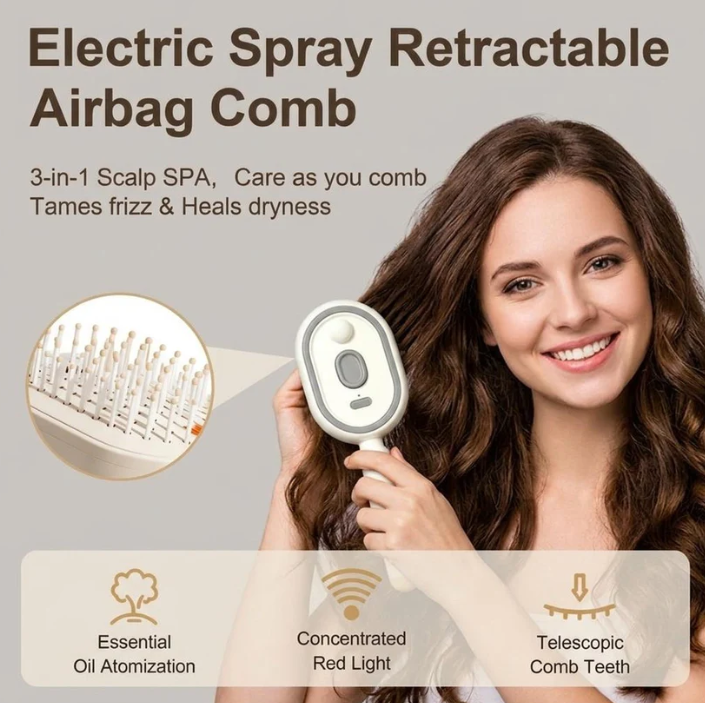 🔥Day SALE: 60% OFF🔥Electric Spray Air Cushion Massage Comb